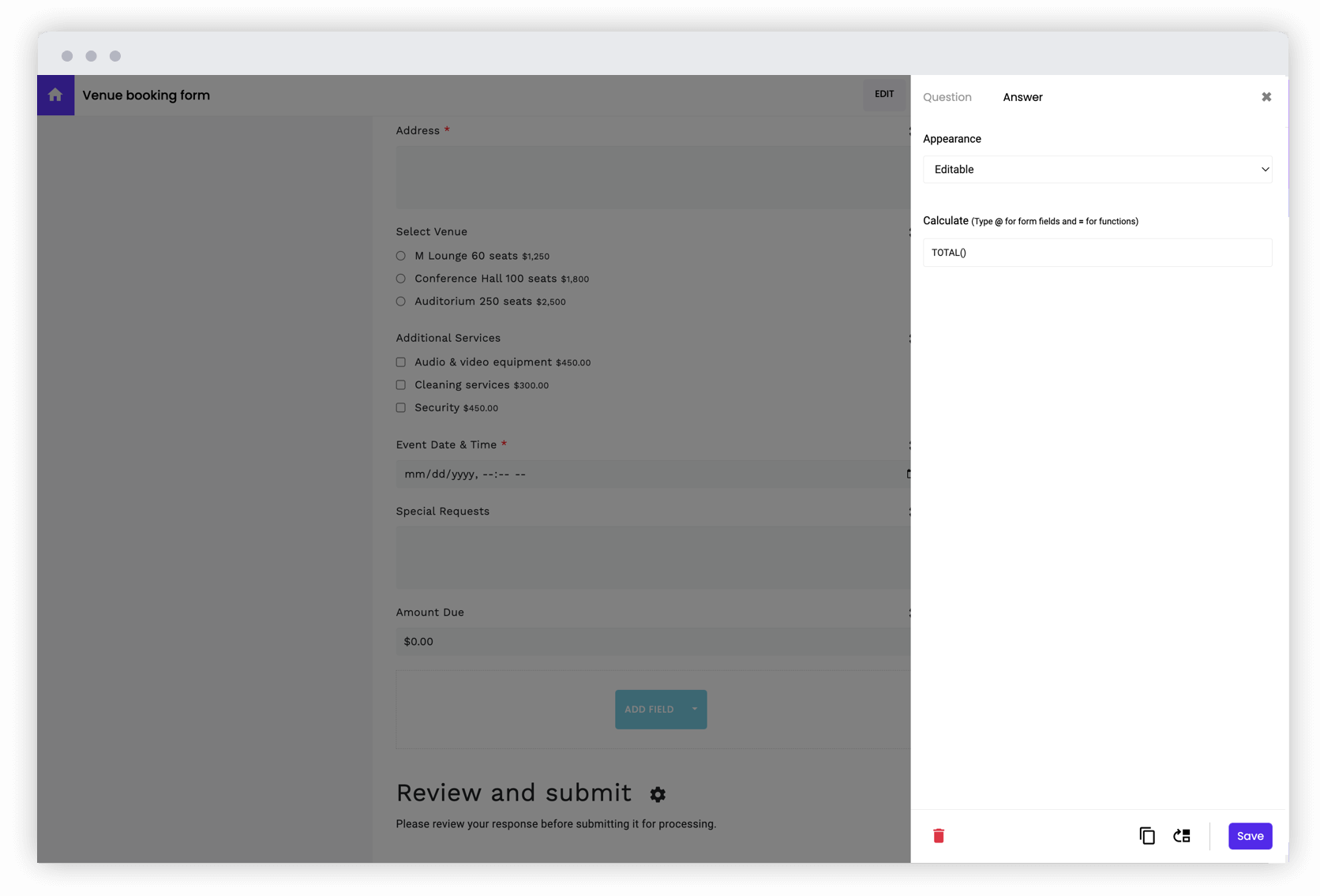 Write custom calculations for tax, discount, installments & more